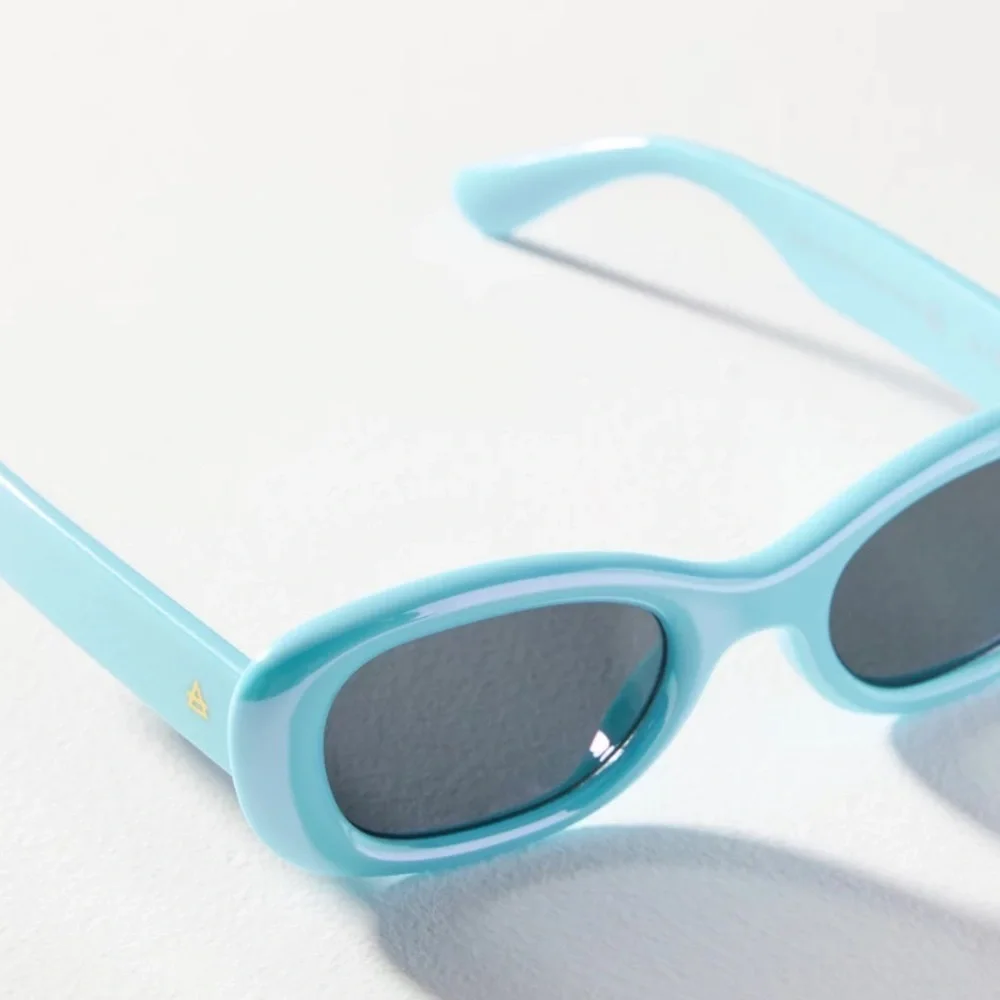 Anthropologie Aire Blue Rectangular Sunglasses New